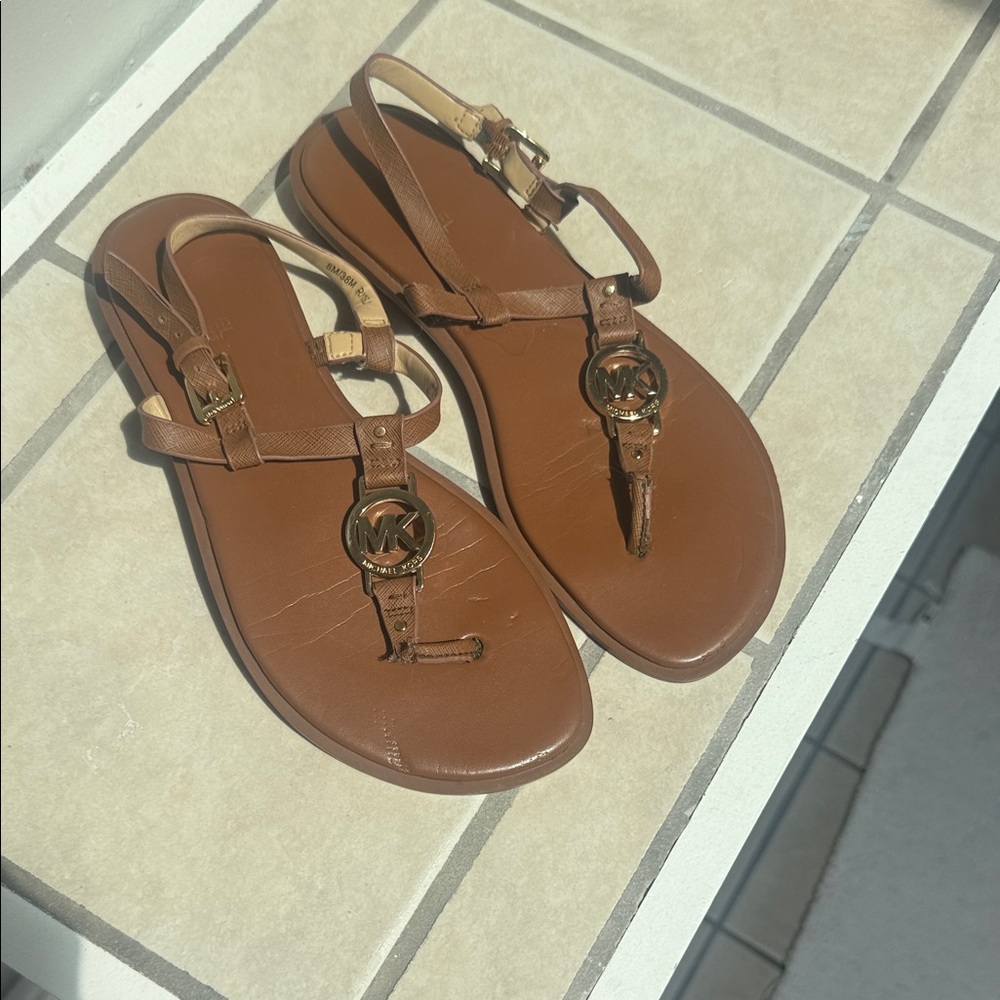 Michael Kors Tan Leather Sandals